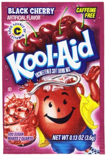 Kool-Aid sobre frontales mostrando el sabor y uso fácil