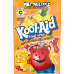 Kool-Aid frente del paquete mostrando el diseño y ventaja por porciones