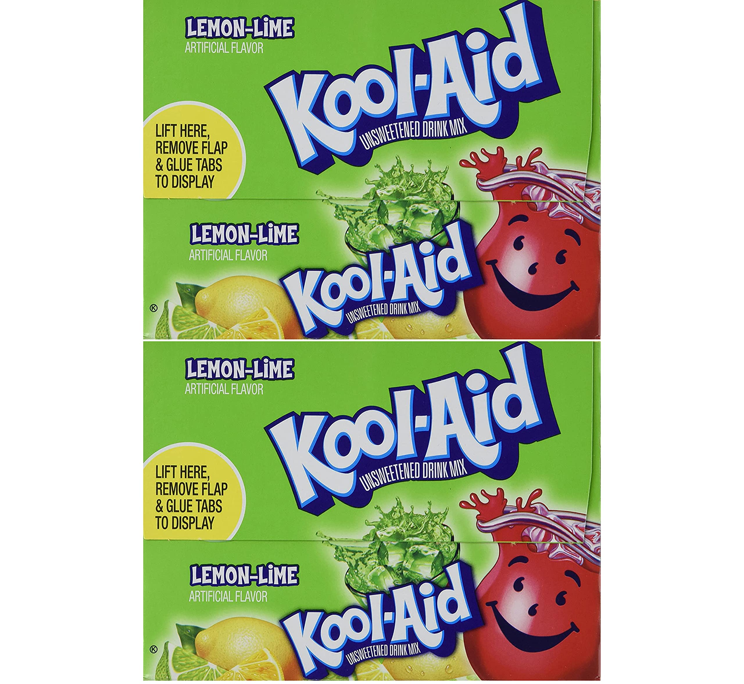 Kool-Aid sobre frontal mostrando el empaque y facilidad de uso