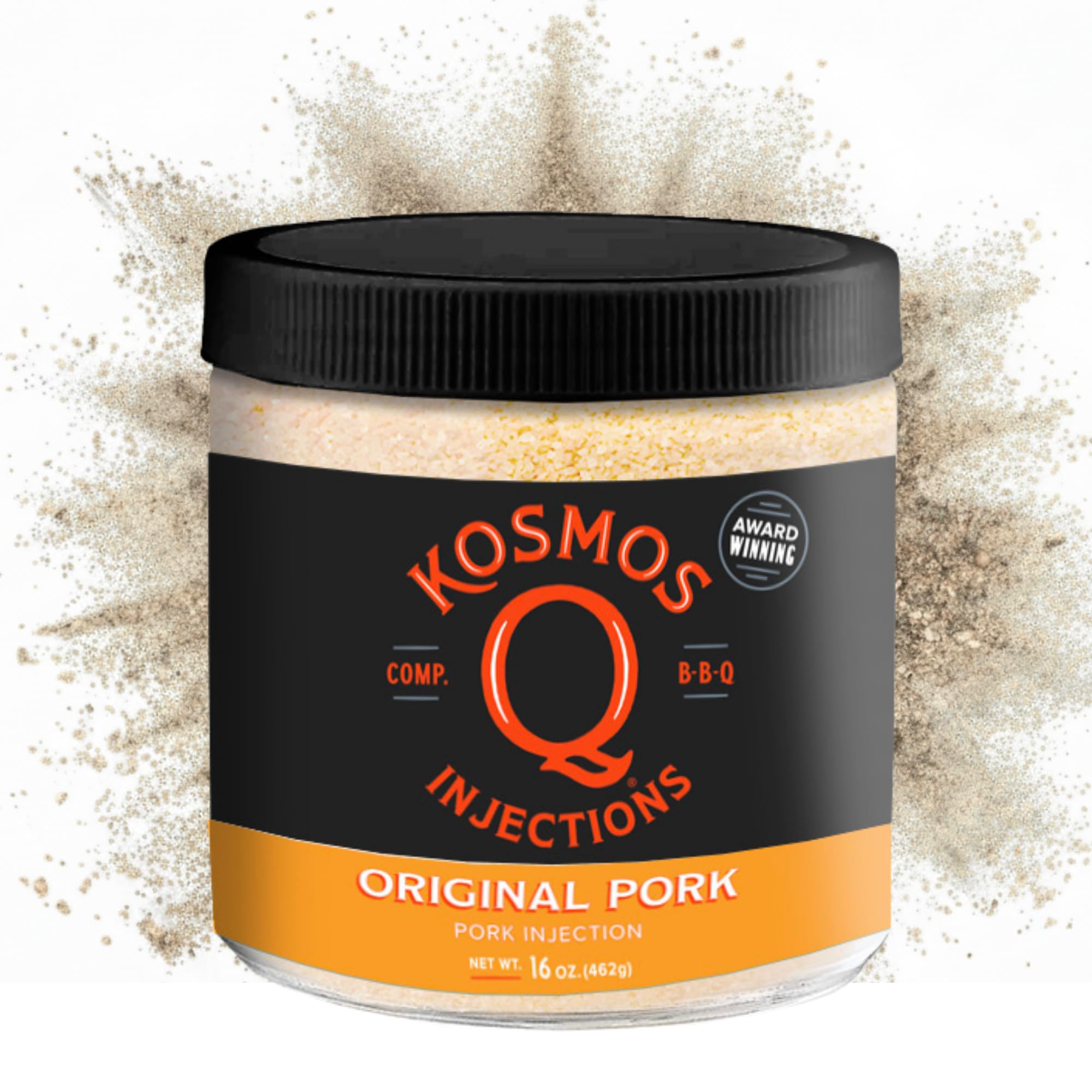 Kosmos Q envase frontal mostrando 16 oz y marca, aporta confianza de calidad