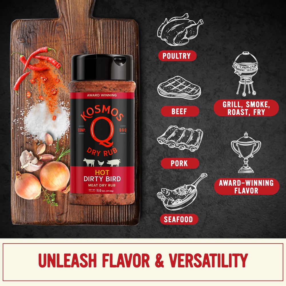 Kosmos Q Hot Dirty Bird en ahumador junto a pollo, mejora corteza