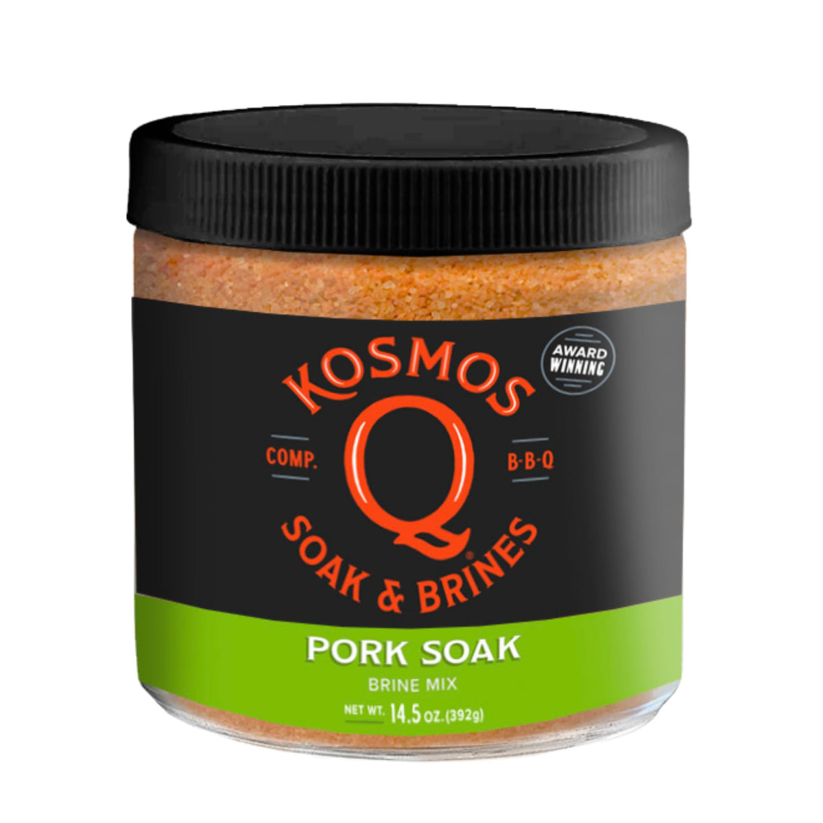 Kosmos Q frente del empaque mostrando 16 oz y ventajas de jugosidad