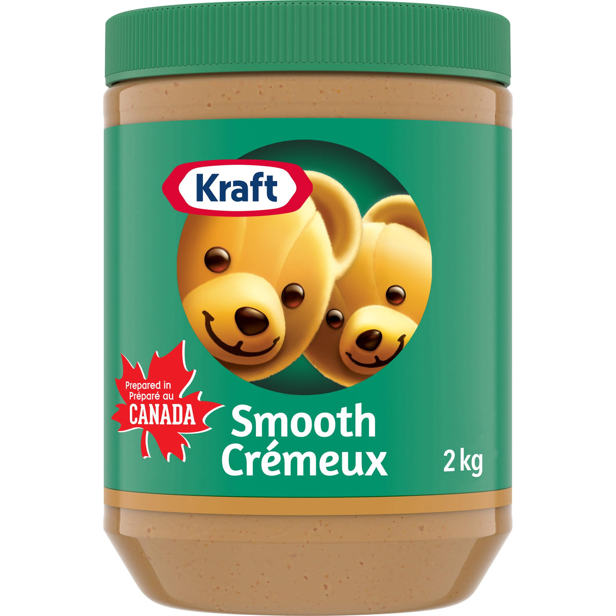Kraft frasco frontal 2 kg mostrando el envase y cantidad