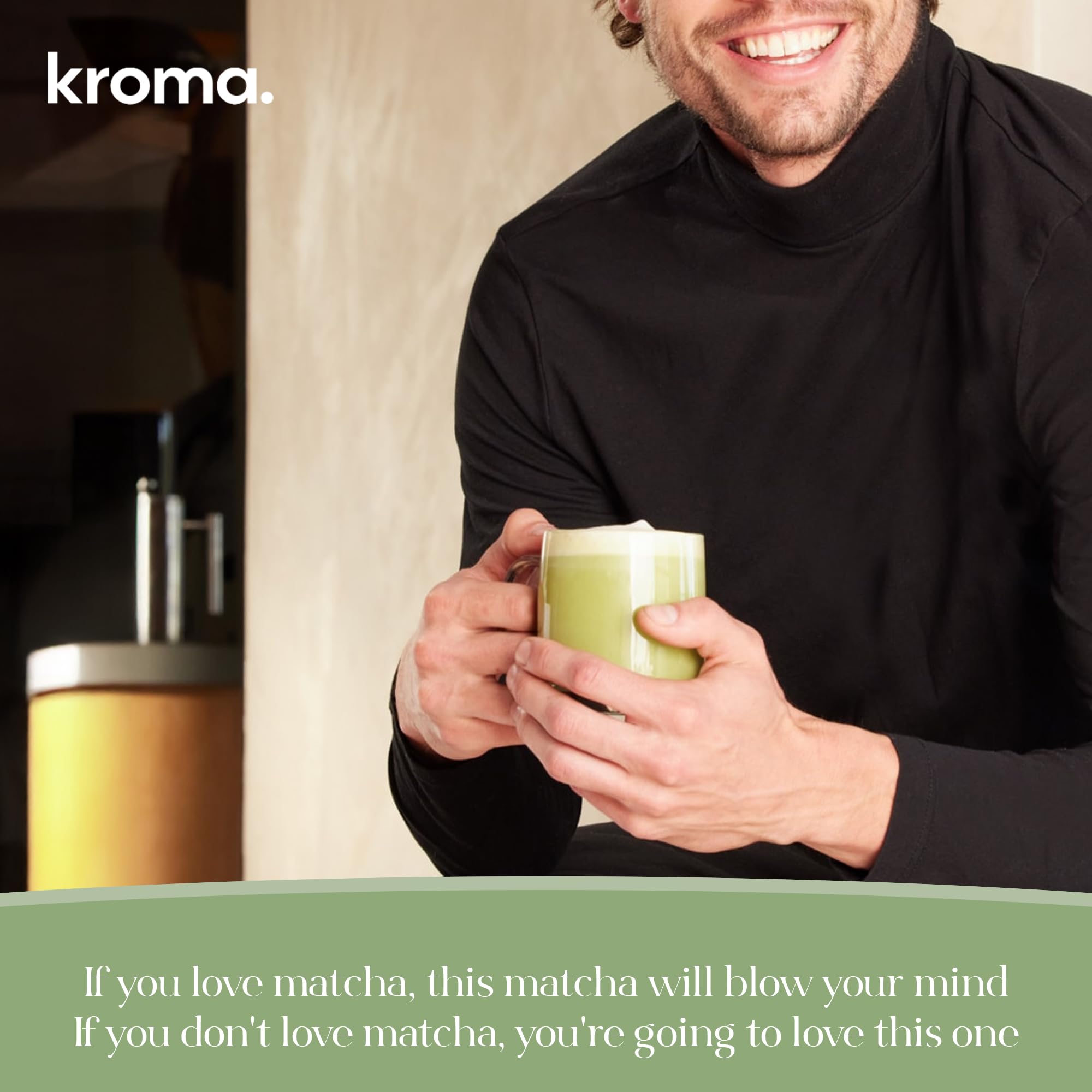 KROMA envase junto a una taza para comparar tamaño y cantidad de porciones
