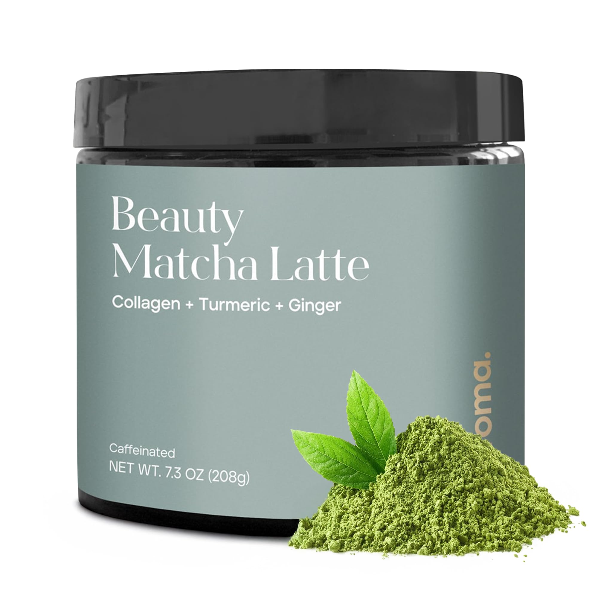 KROMA frasco frontal del Beauty Matcha Latte muestra 24 porciones y diseño