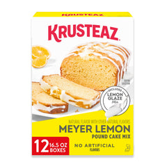 Krusteaz frente de la caja mostrando diseño y facil preparación
