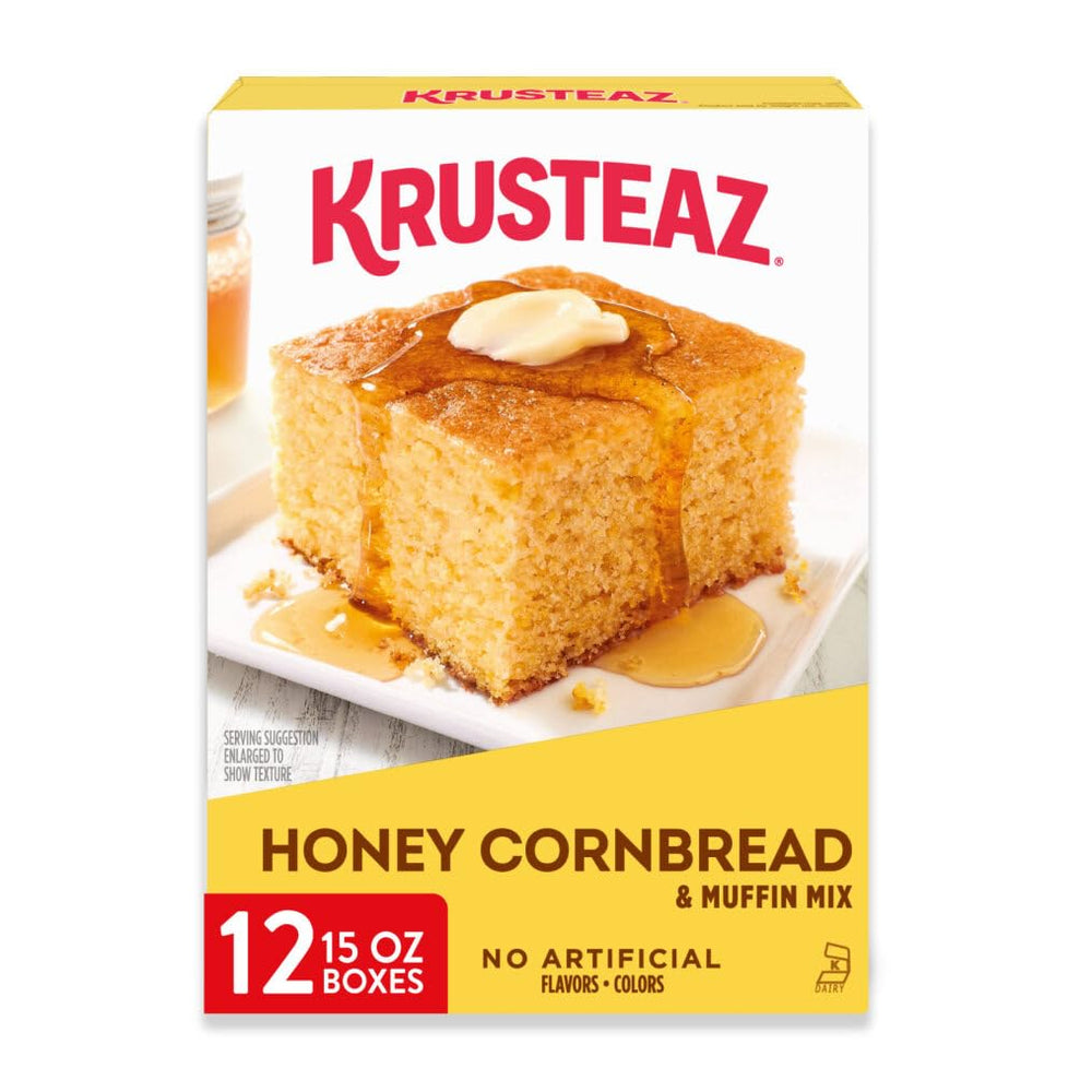 Krusteaz frente del empaque mostrando la marca y conveniencia