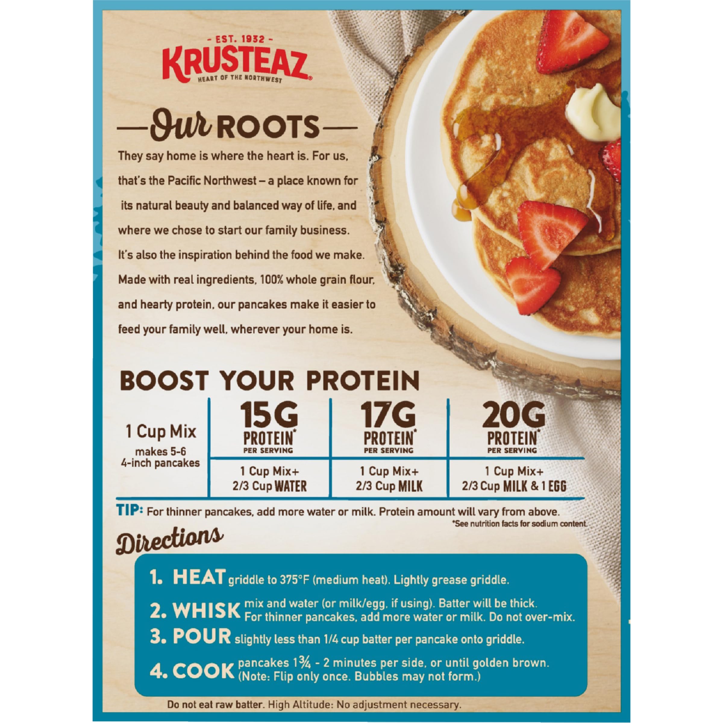 Krusteaz masa lista en bowl demostrando textura esponjosa y fácil mezcla