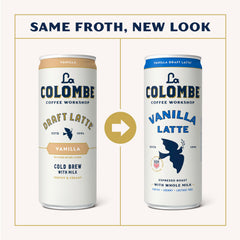 La Colombe acercamiento a la etiqueta con información de ingredientes y certificaciones