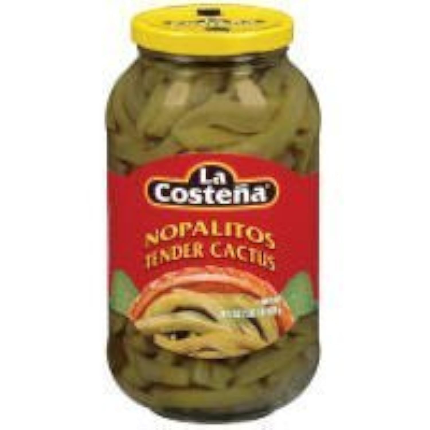 La Costeña nopalitos vista frontal del frasco lista para cocinar y ahorrar tiempo