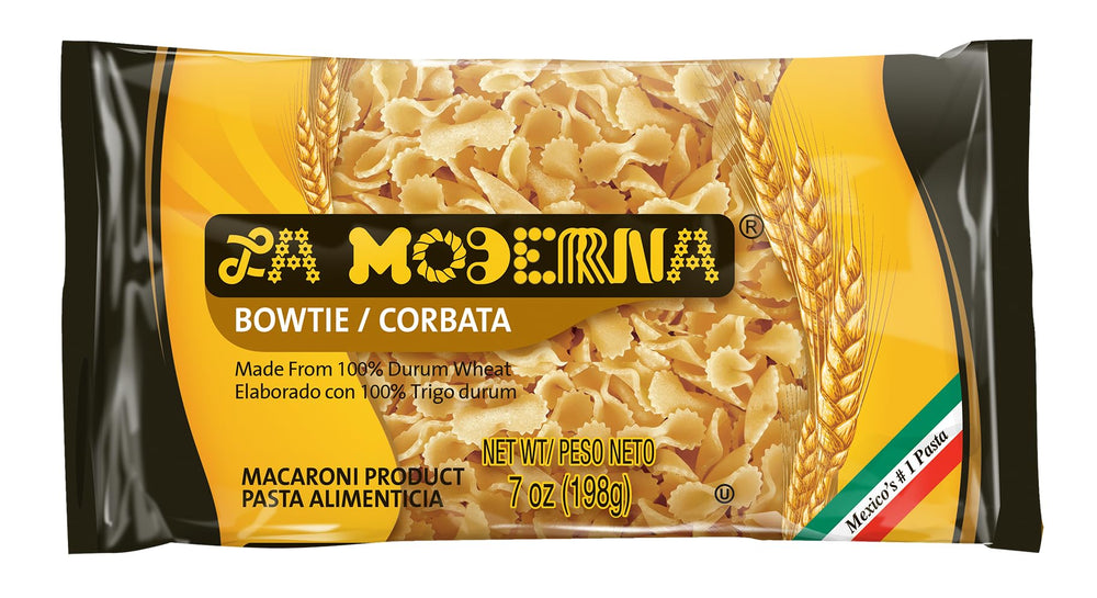 La Moderna primer plano de textura de pasta corbata que resalta firmeza