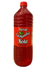 La Mundial botella de sirope de kola frente con etiqueta visible, ahorro familiar