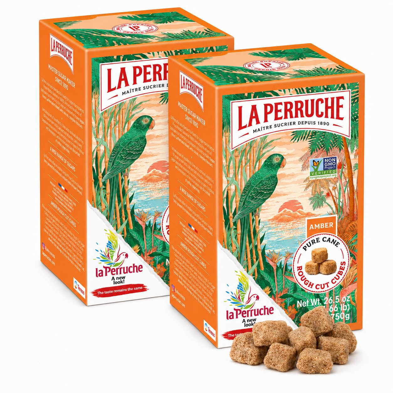 La Perruche caja frontal del multipack mostrando el color ámbar y presentación elegante