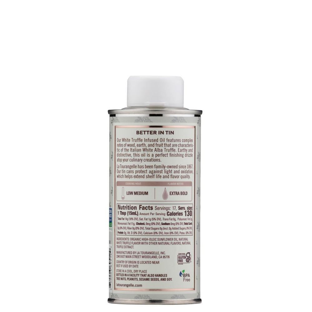 La Tourangelle vertido del aceite trufado blanco con textura ligera y brillo apetecible
