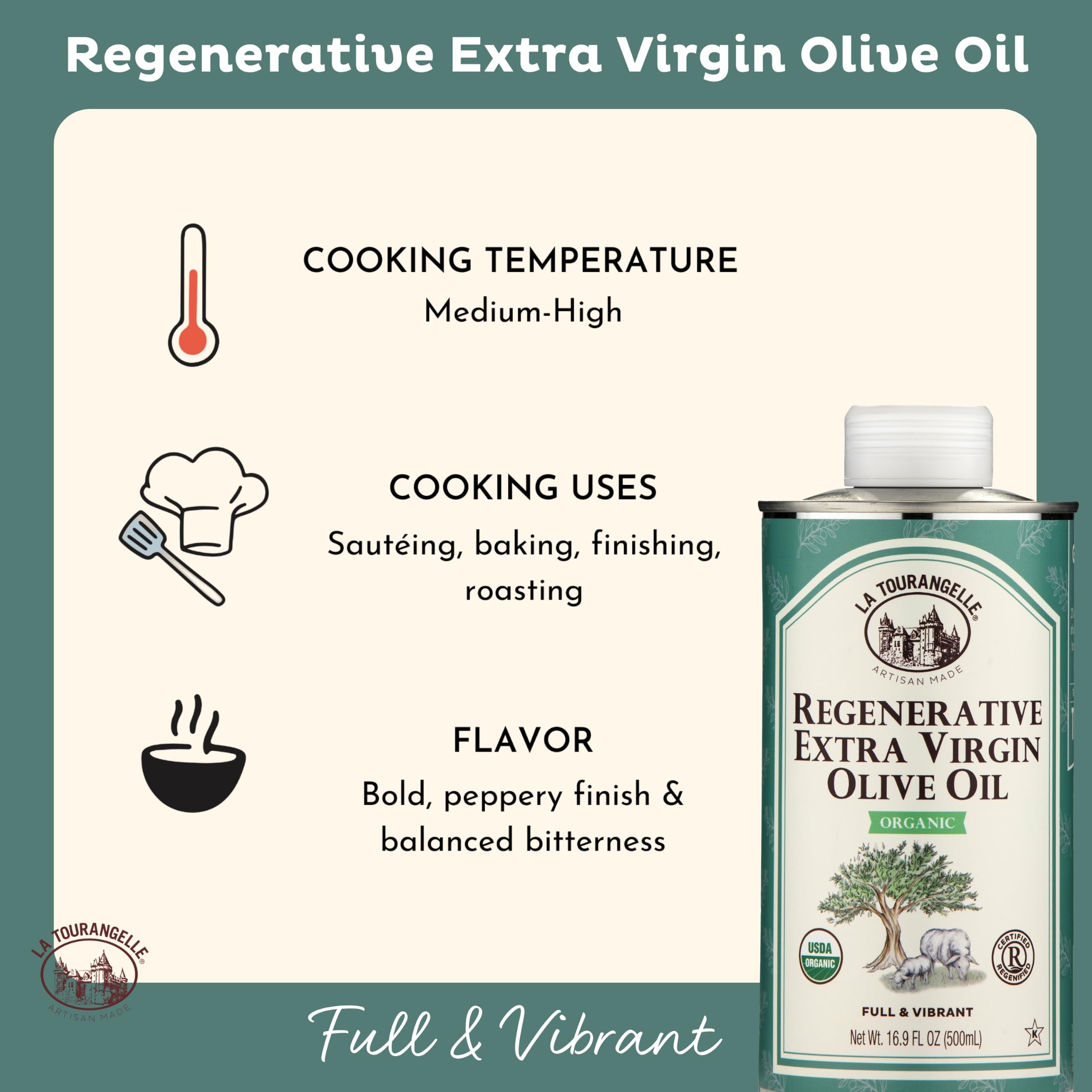 La Tourangelle vertiendo aceite sobre ensalada para realzar sabores frescos