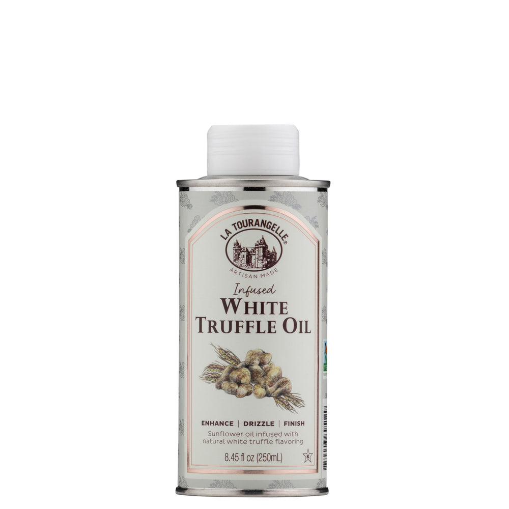 La Tourangelle botella frontal del aceite trufado blanco mostrando marca y presentación