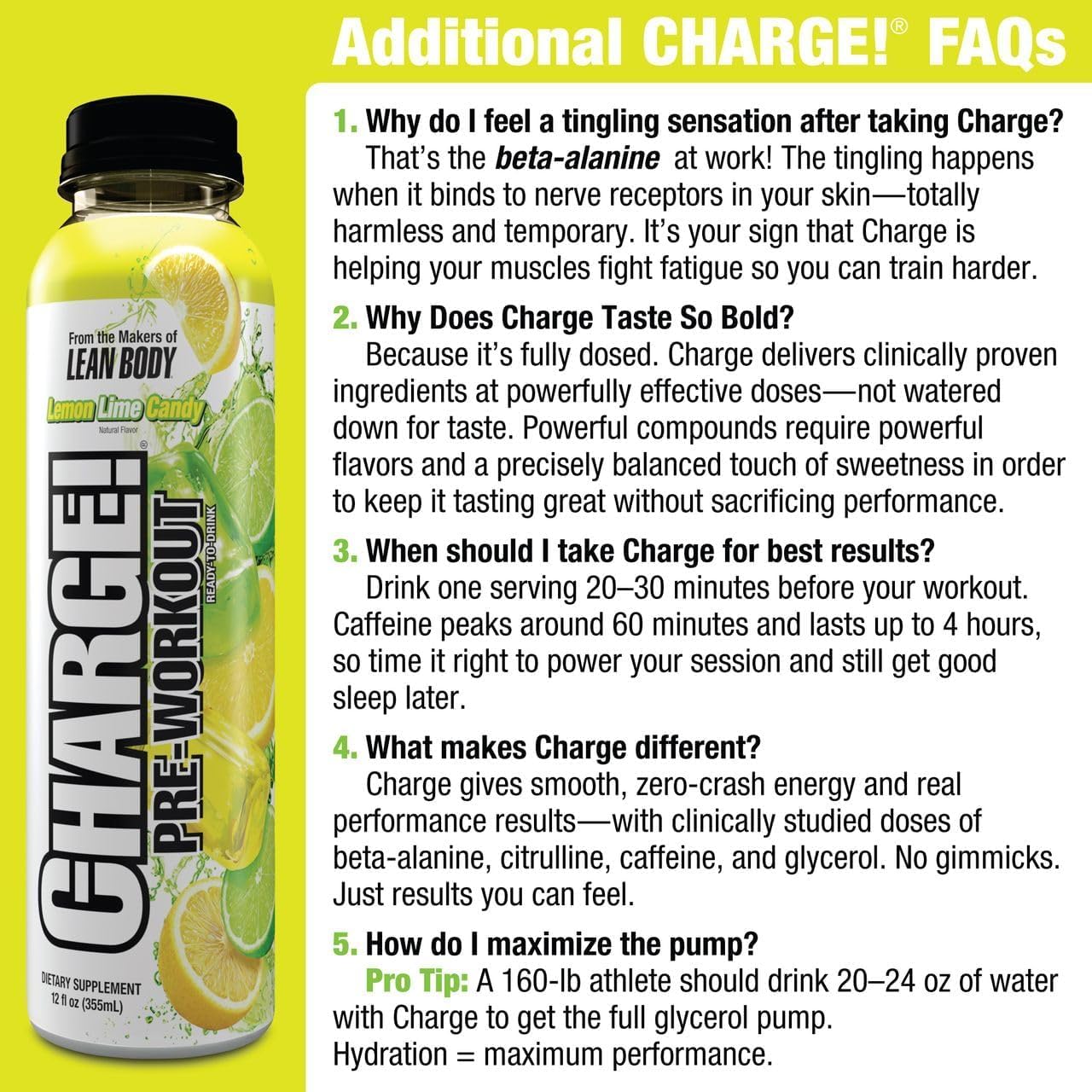 Labrada CHARGE textura: primer plano de líquido mostrando consistencia y brillo