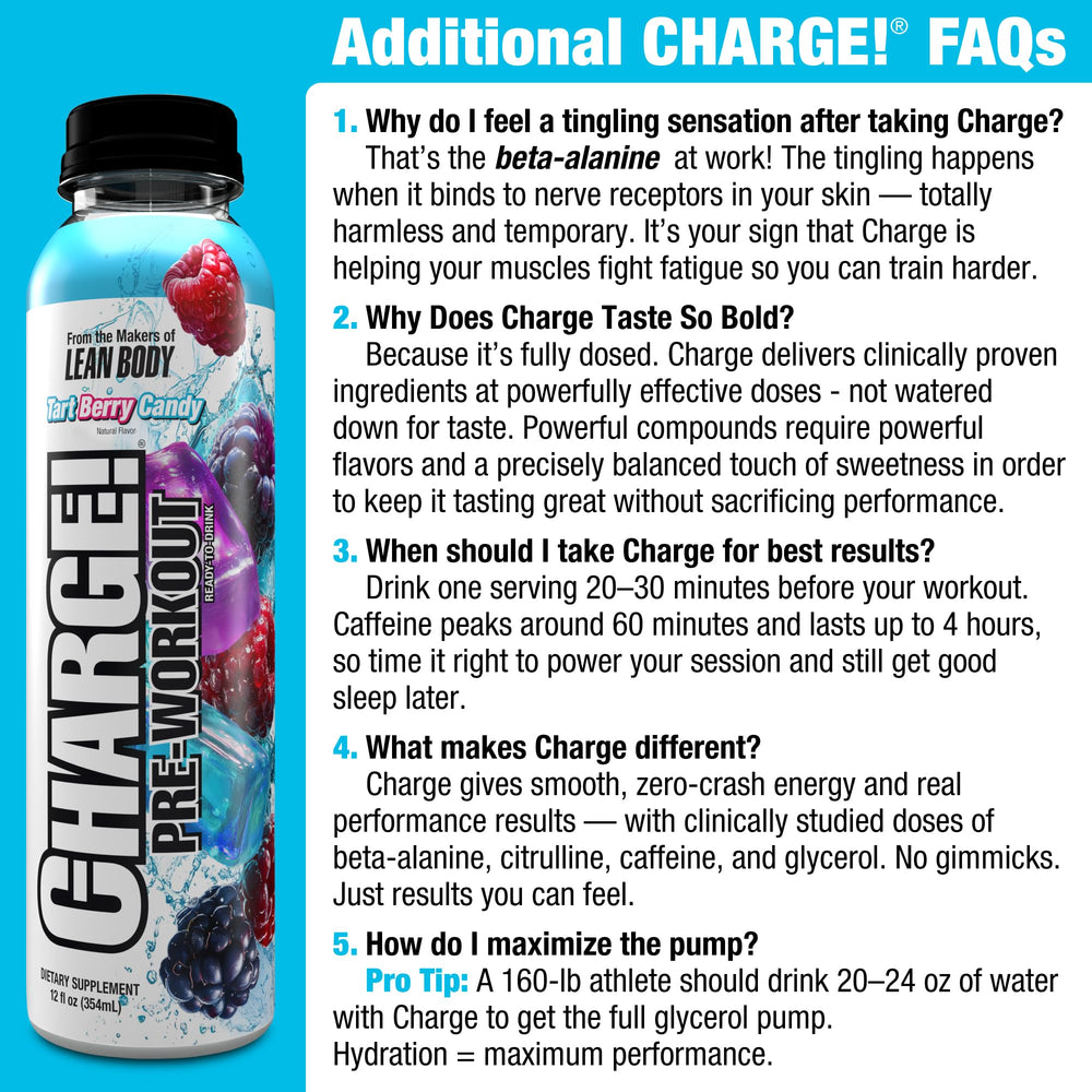 Labrada Charge primer plano de la textura y efervescencia, sensación refrescante