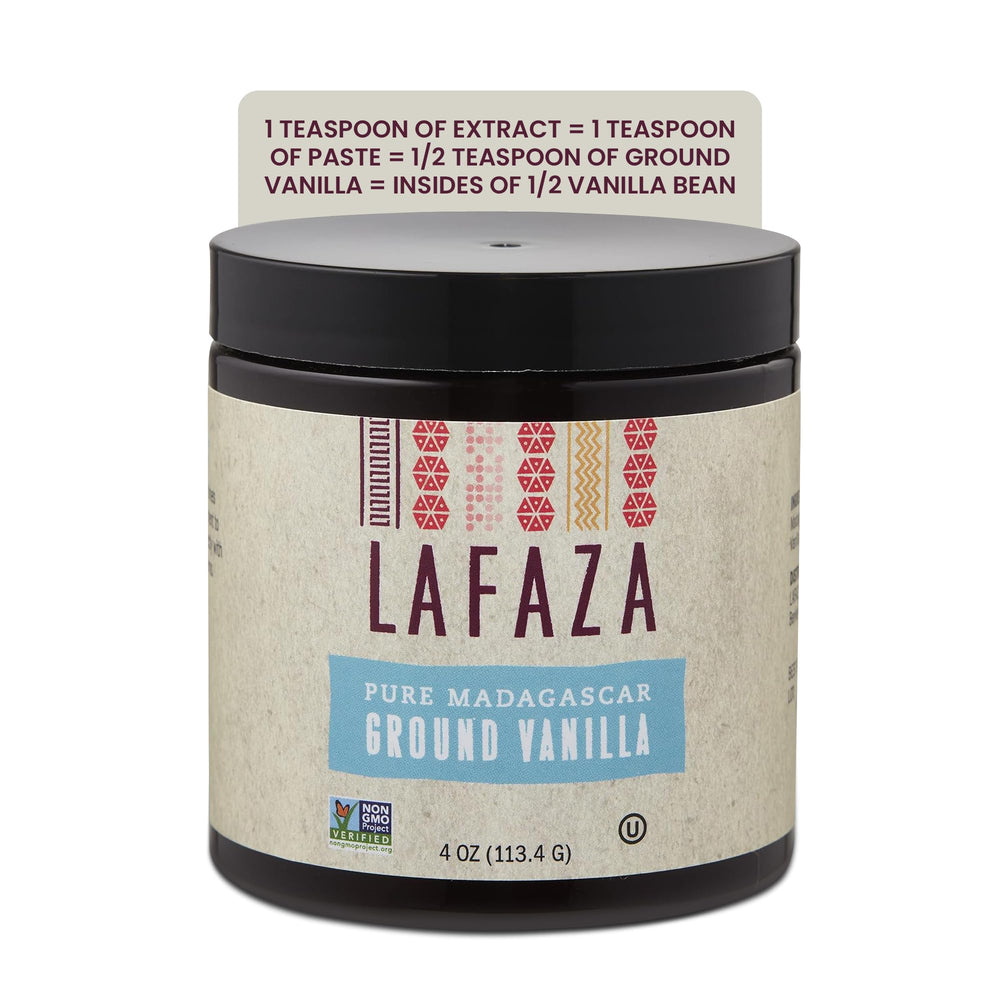 LAFAZA frasco de vainilla en polvо en una cocina profesional que inspira uso