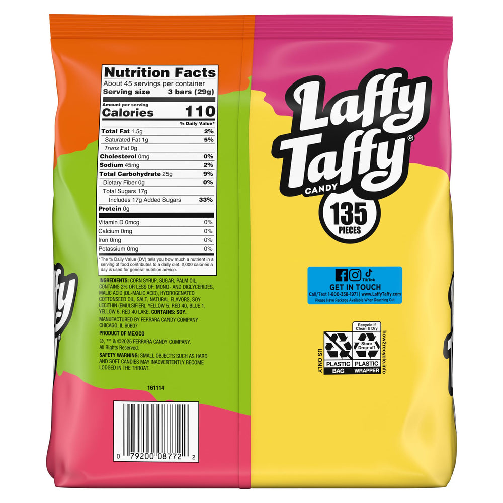 Laffy Taffy bol de fiesta con mini barras, ideal para eventos y mesas