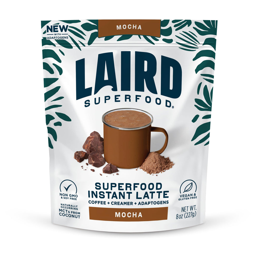 Laird Superfood frente del empaque mostrando nombre y tamaño práctico