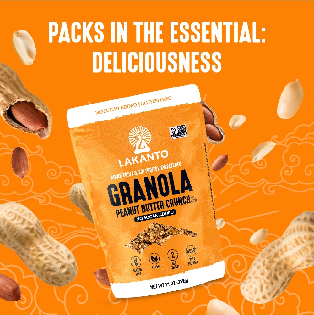 Lakanto etiqueta nutricional mostrando información de carbohidratos y proteína