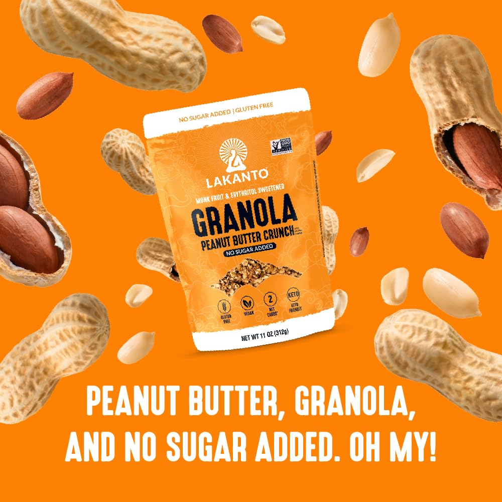 Lakanto granola en tazón con leche ofreciendo desayuno bajo en carbohidratos