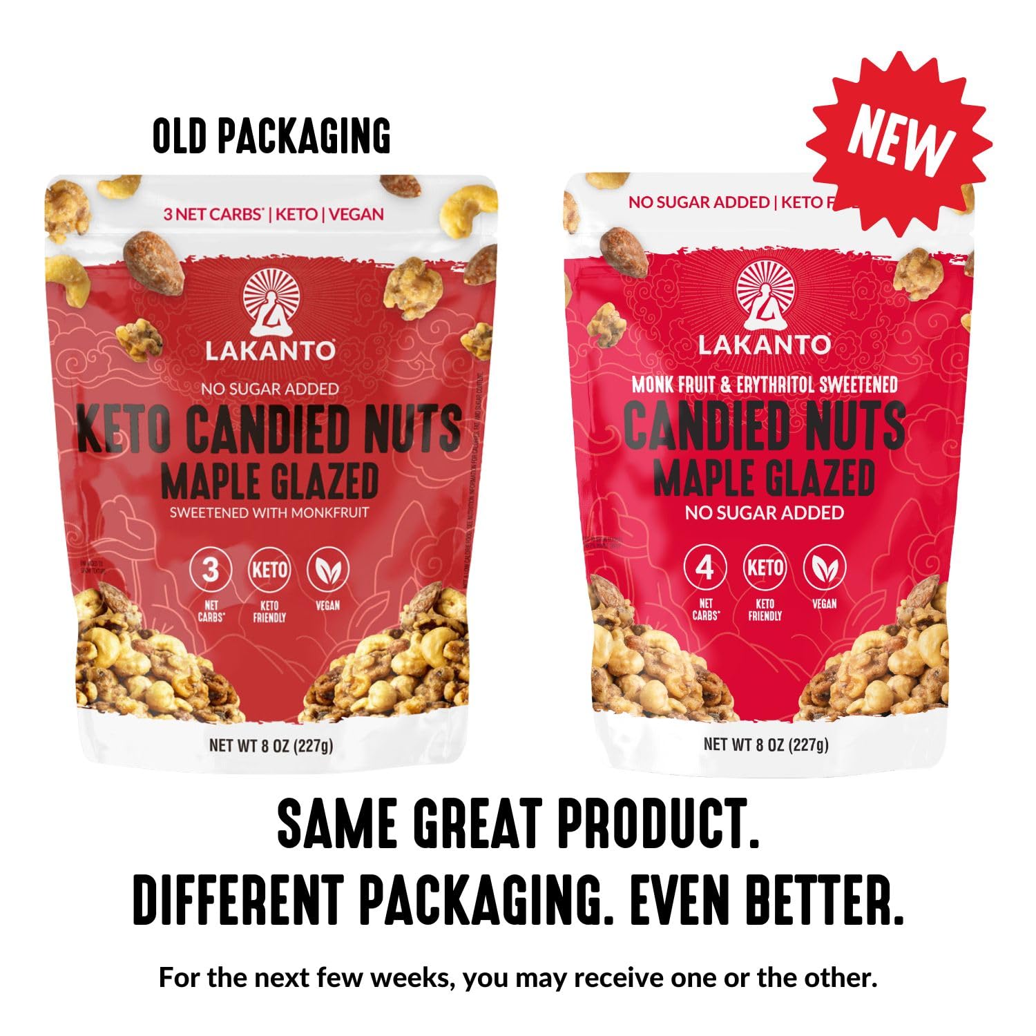 Lakanto bolsa en mano, snack portátil para llevar y disfrutar fuera de casa