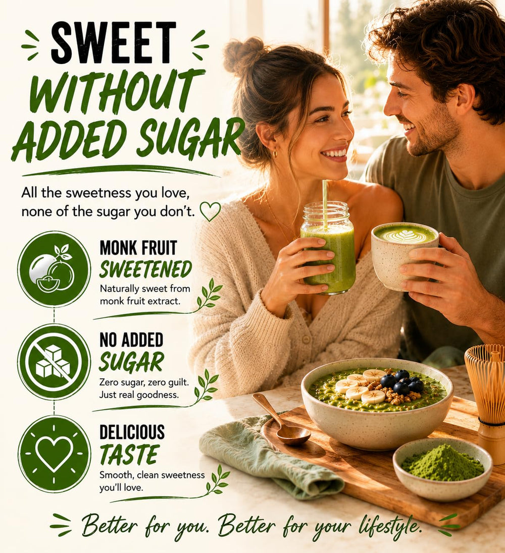Lakanto matcha en desayuno con libros, estilo de vida saludable y energía