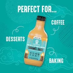 Lakanto frasco junto a una regla que muestra tamaño 473 ml práctico
