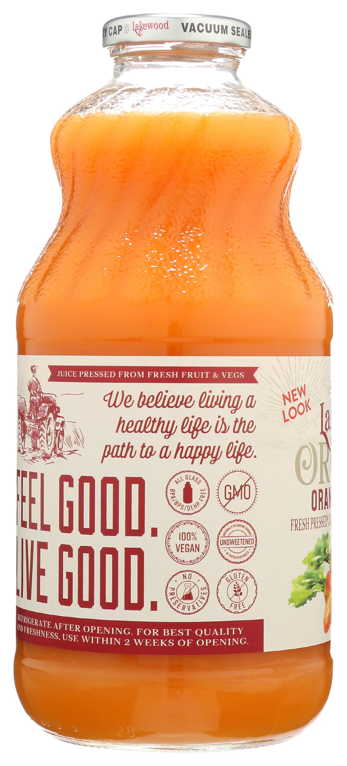 Lakewood jugo junto a granola y yogur para un desayuno balanceado
