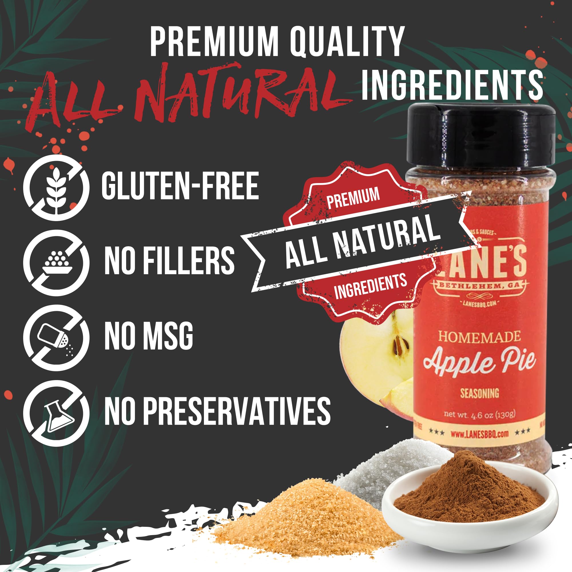 Lane's espolvoreado sobre tarta de manzana realza sabor casero