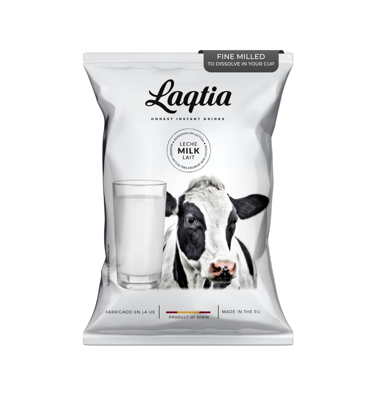Laqtia frente del empaque mostrando bolsa de 1 lb y uso práctico