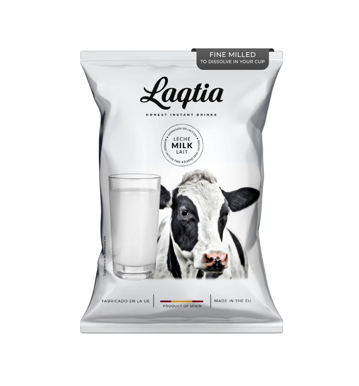 Laqtia frente del empaque mostrando bolsa de 1 lb y uso práctico
