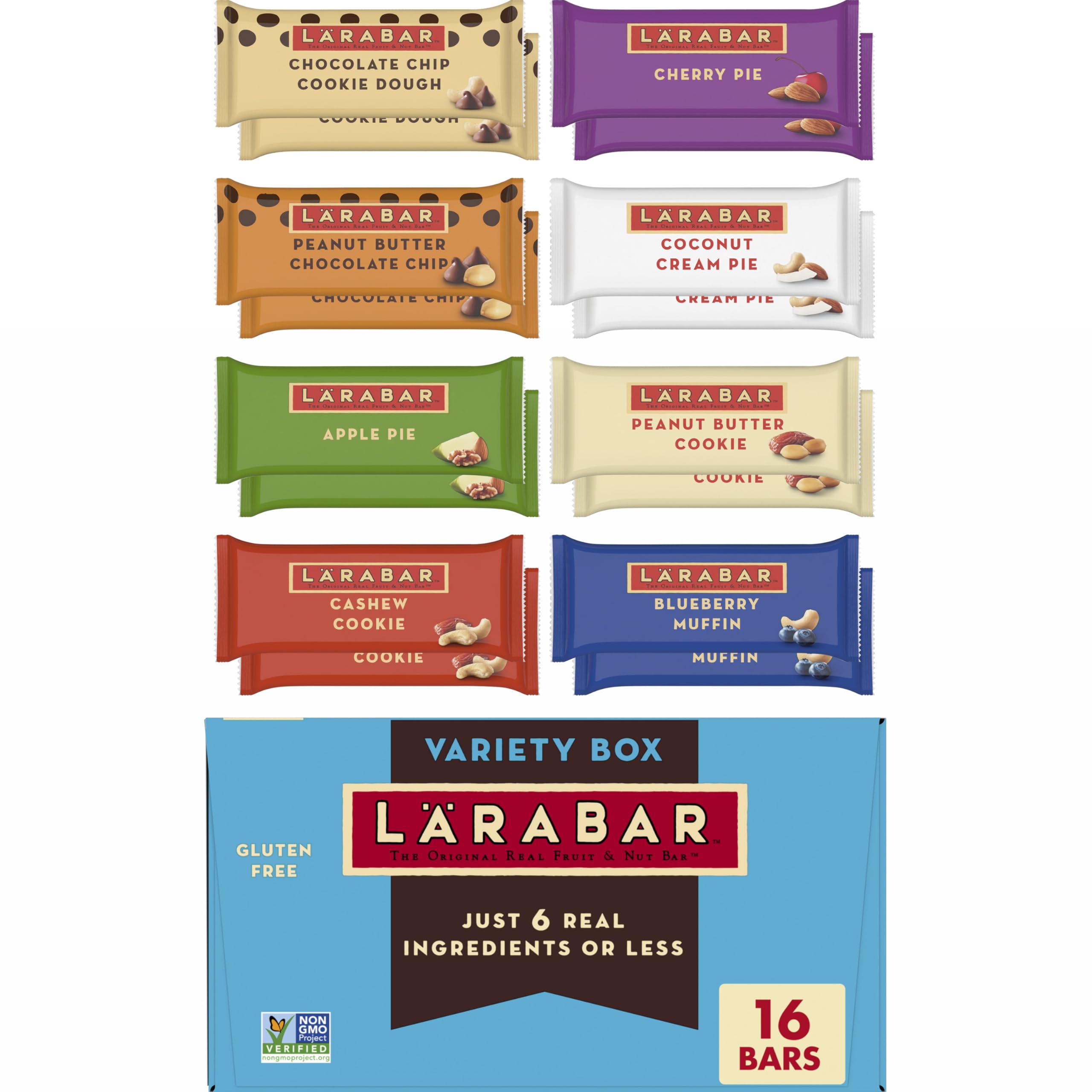 LÄRABAR caja frontal mostrando 16 barras, ideal para snacks rápidos