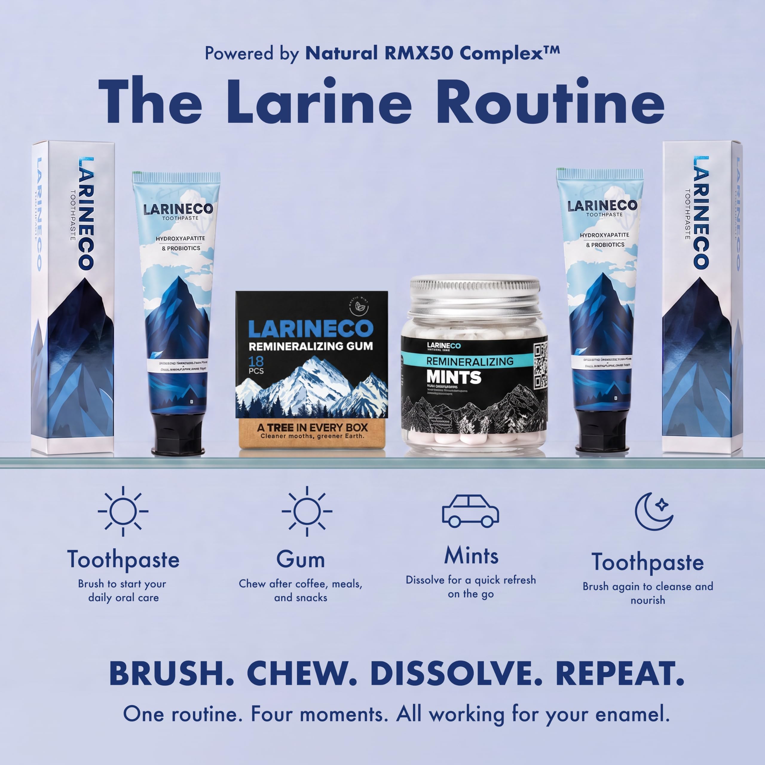 Larine co materiales sostenibles del envase ilustrando ventaja ecológica