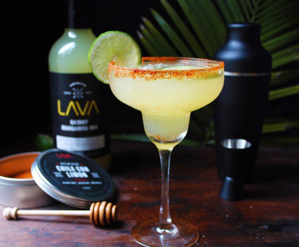 Copa clásica con margarita LAVA y hielo, presentación atractiva para servir