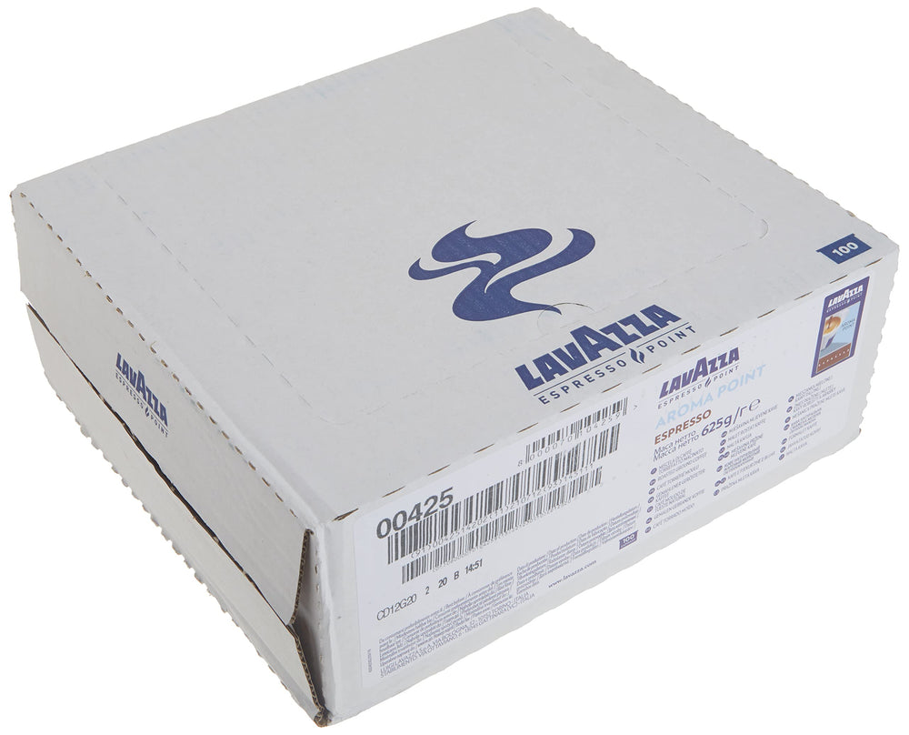 Lavazza cápsula junto a regla para comparar tamaño y facilidad de almacenamiento