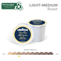 Lavazza café servido con notas de vainilla, sabor atractivo