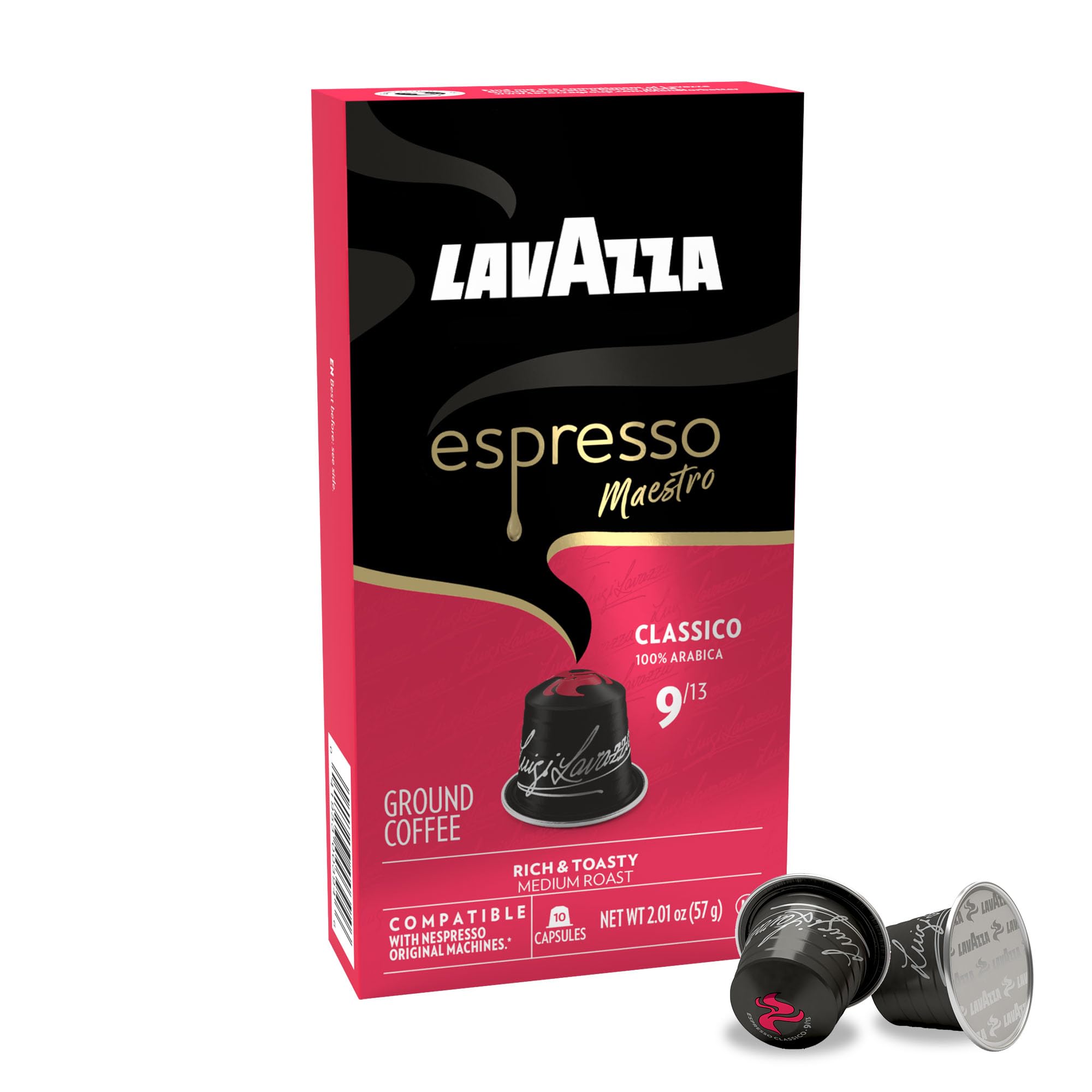 Lavazza espresso en taza con crema densa, sabor equilibrado y aroma intenso