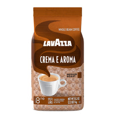 Lavazza Crema e Aroma frente del empaque mostrando tamaño y marca, ideal para espresso
