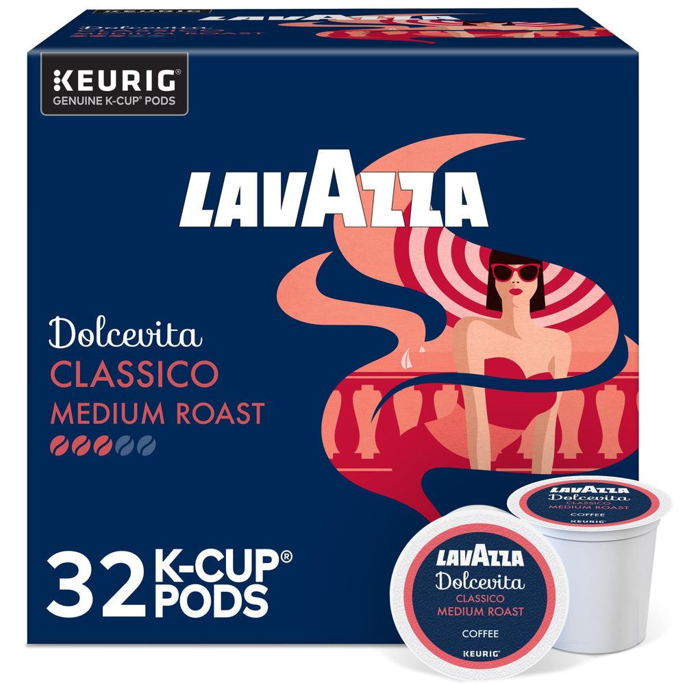 Lavazza Dolcevita Classico frente del paquete mostrando marca y ventaja práctica