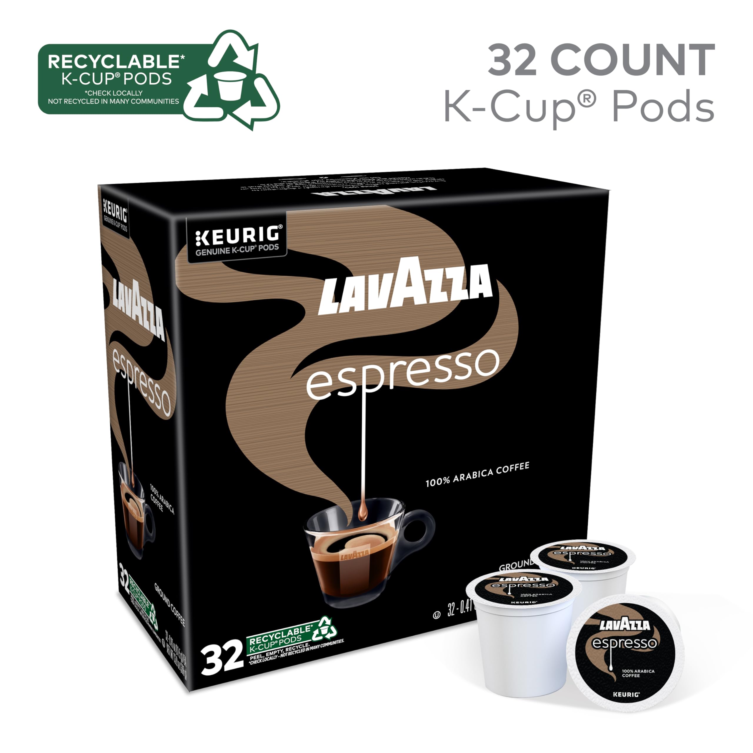 Lavazza cápsula K-Cup primer plano que destaca acceso fácil y sello fresco