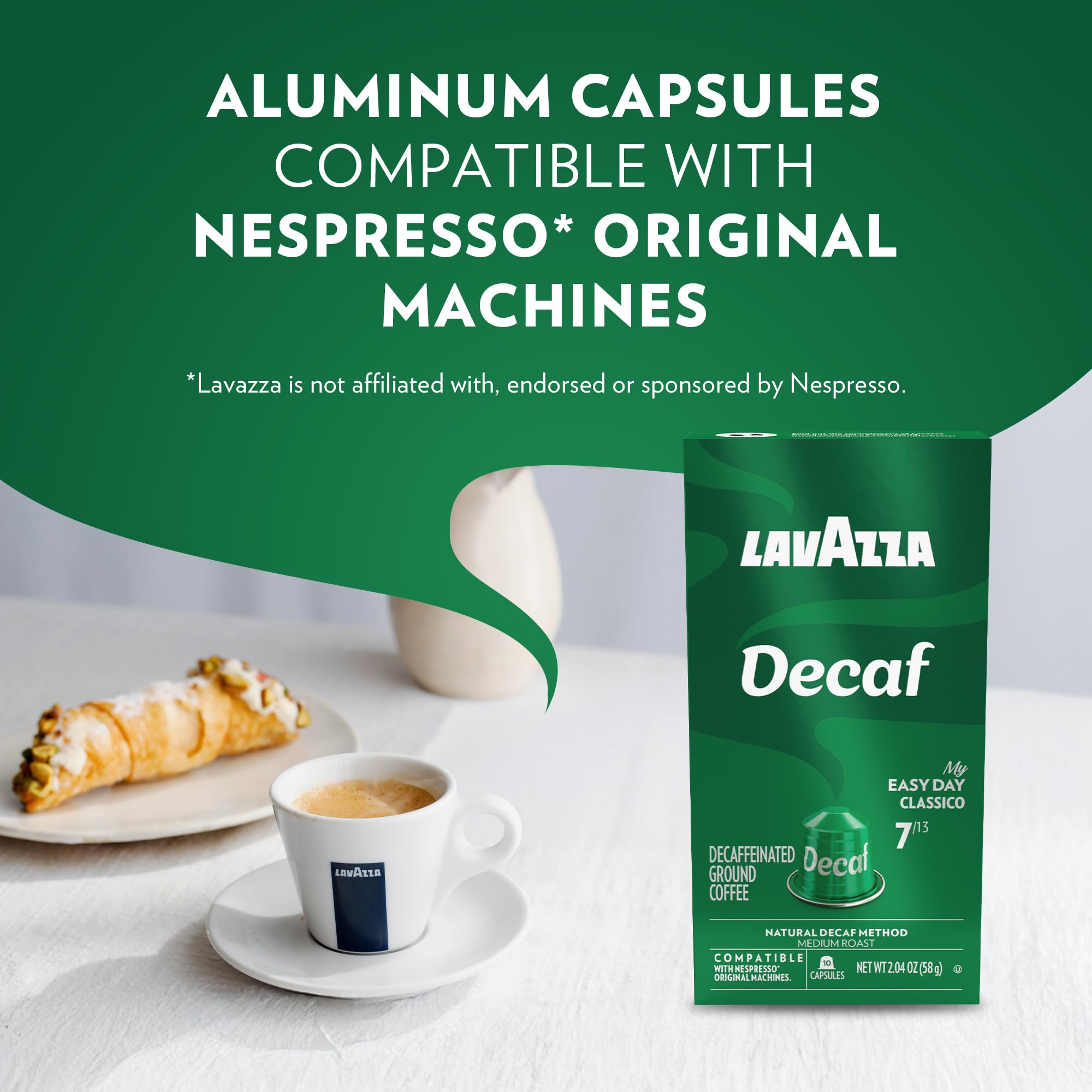 Lavazza espresso en taza con crema, sabor equilibrado garantizado