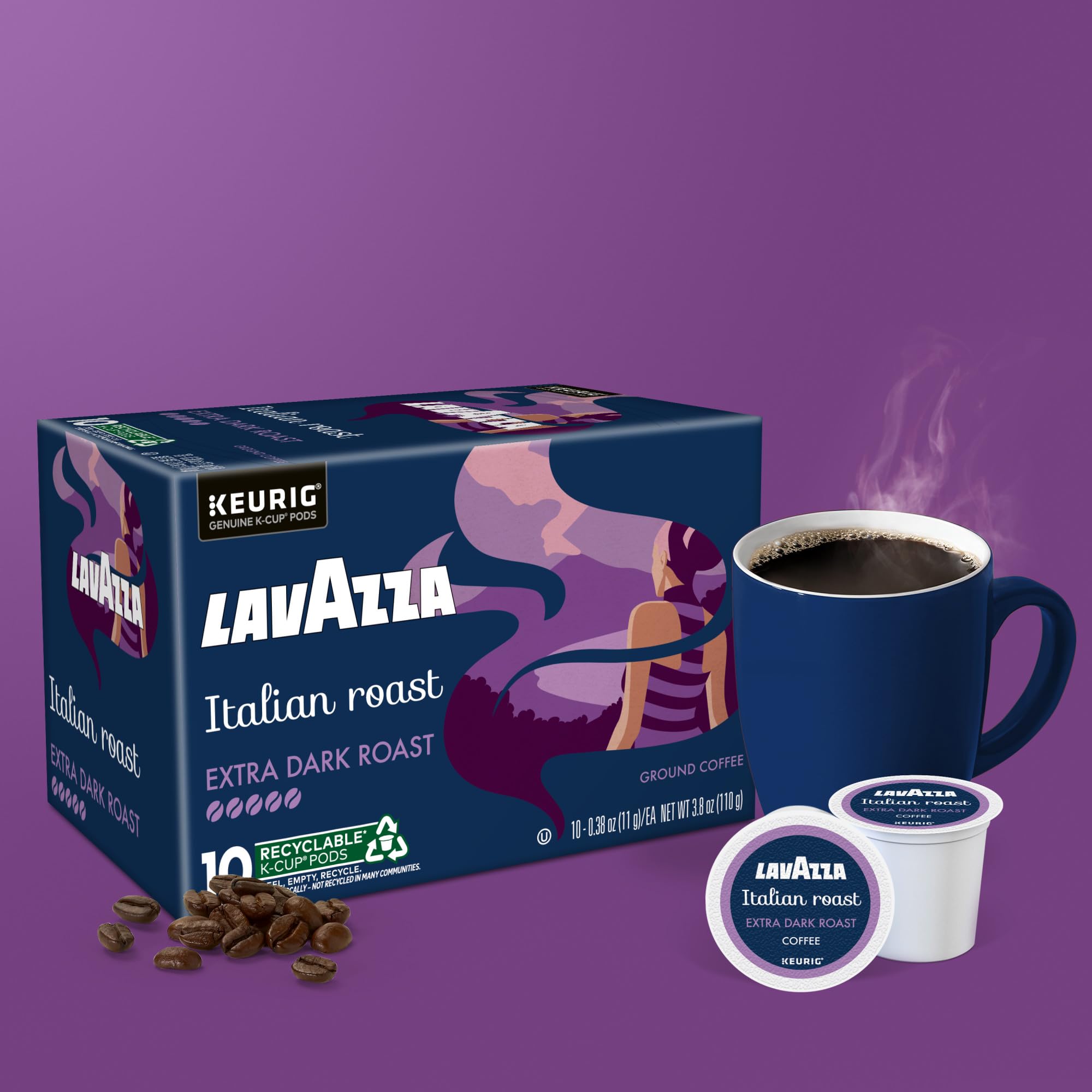 Lavazza etiqueta con información del producto y recomendaciones de reciclaje