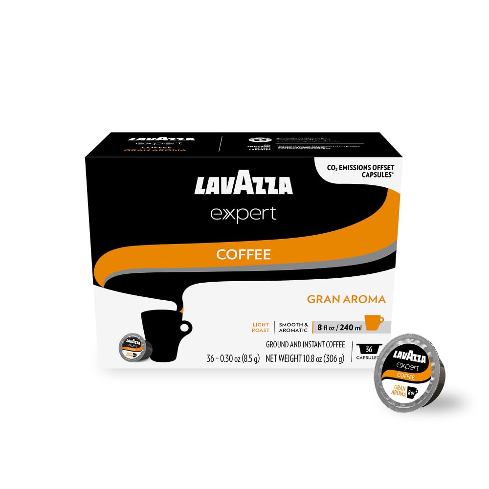 Lavazza Expert etiqueta destacando notas florales, frutales y chocolate equilibrado