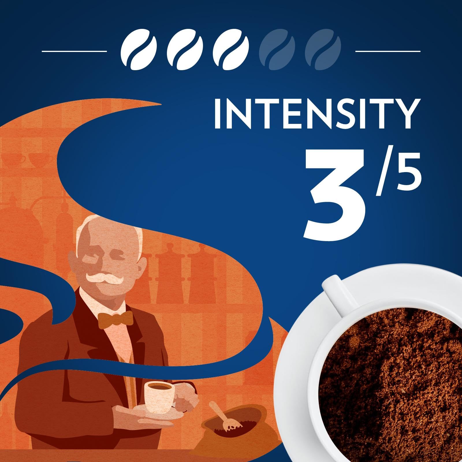 Lavazza etiqueta trasera mostrando origen y consejos de conservación