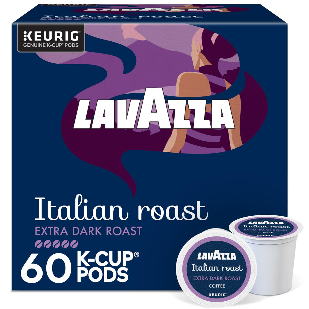 Lavazza empaque frontal mostrando Italian Roast y beneficio sabor intenso
