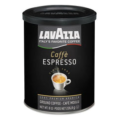 Lavazza paquete abierto con café molido listo para preparar y conservar aroma.