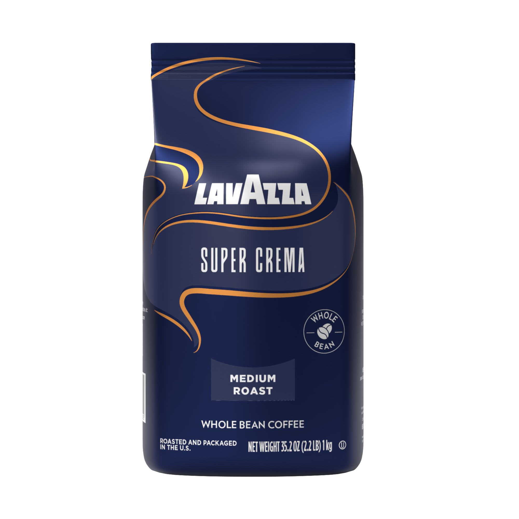 Lavazza Super Crema frente del empaque muestra peso y beneficio crema duradera